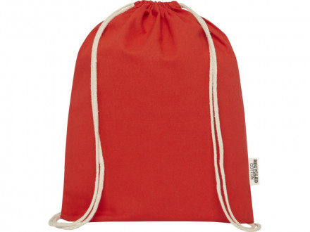 Oregon сумка-кисет из переработанного хлопка, сертифицированного согласно GRS, плотностью 140 г/м² - Красный