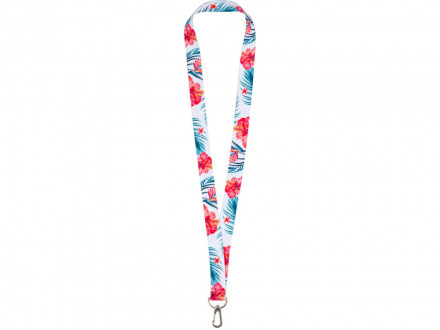 Ланъярд 2 см под сублимацию с трендовым карабином, серебристый