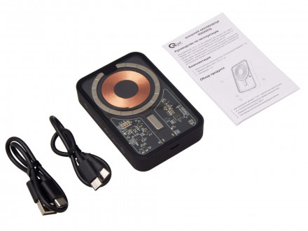 Беспроводной магнитный внешний аккумулятор с QC\PD MagnifIQ, 10000 мАч, 15 Вт, черный