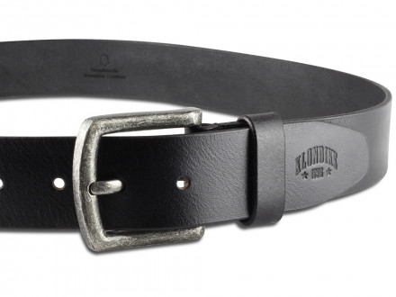 Ремень KLONDIKE Creek, односторонний, натуральная воловья кожа, цвет чёрный, 90 х 4 см