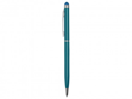 Ручка-стилус металлическая шариковая Jucy, бирюзовый