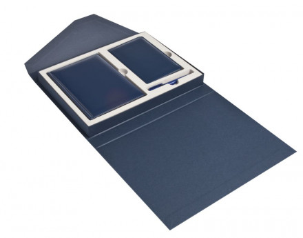 Коробка Trio под ежедневник, визитницу и ручку, синяя