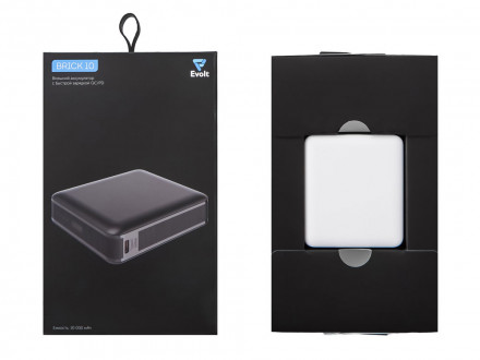 Внешний аккумулятор Brick 10 с быстрой зарядкой QC/PD, 10000 мАч, белый
