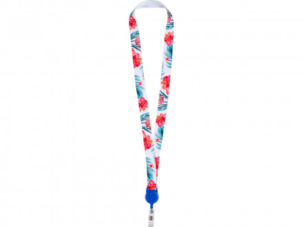 Ланъярд 2 см с ретрактором, синий